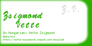 zsigmond vette business card